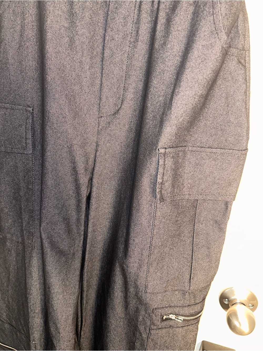 Fashion Nova Black Strapless Wide-Leg Jumpsuit with Cargo Pockets - Picture 11 of 14